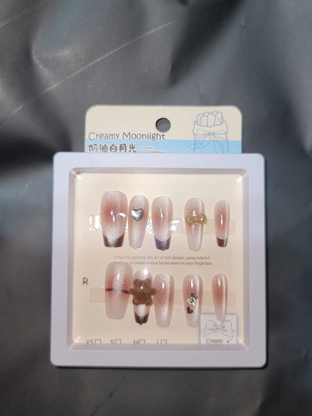 Press On Nail Set Of 6 Desing - Pink & Nude Artificial Nails